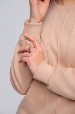 Арт. 2529 Костюм с брюками женский 44-50 (4 шт) Цвет:верх-бежевый,низ-бежевый - Калинка фото 12