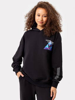 Анорак женский черный с печатью