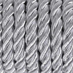 Шнур витой, d=5 мм, 10±1 м, цвет серебряный