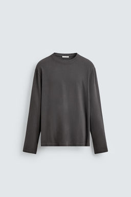 RELAXED FIT LONG SLEEVE T-SHIRT - Zara фото 7