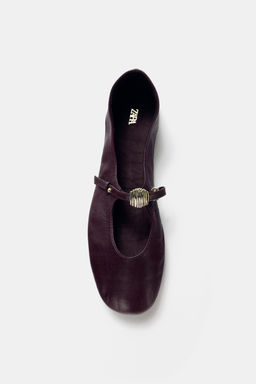 SOFT LEATHER BALLET FLATS - Zara фото 15