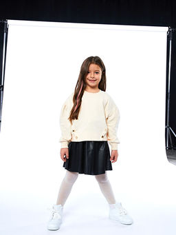 Bisiklet Yaka D??me Detayl? Uzun Kollu K?z ?ocuk Sweatshirt - Waikiki фото 2