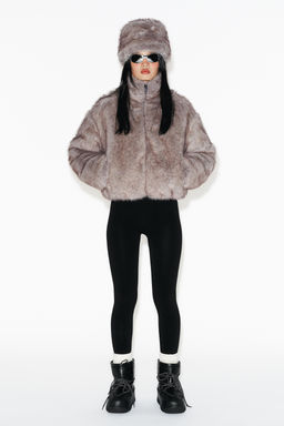 SHORT COAT WITH FAUX FUR HOOD HEIQ XREFLEX TECHNOLOGY SKI COLLECTION
