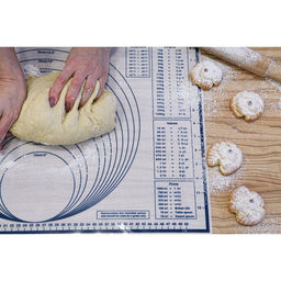 Коврик для выпечки и раскатки теста с разметкой, армированный, силикон, 59?38.5 см, белый