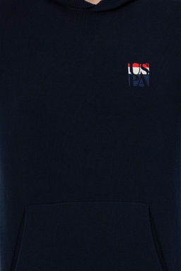 U. S. Polo Assn Мужской темно-синий трикотажный свитер с капюшоном - U.s. polo assn фото 12