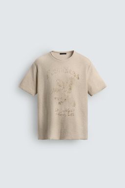 CAMISETA PUNTO ESTAMPADO LAVADO / Crudo
