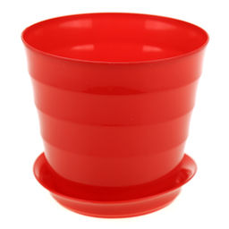 Горшок для цветов пластмассовый "Лаура" 0,7л, д11,5см, h10см, красный (Россия)