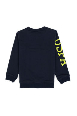 Erkek _ocuk A__k Lacivert _nce Bisiklet Yaka Basic Sweatshirt - U.s. polo assn фото 2