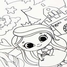 Цена за 2 шт. Магнит-раскраска многоразовая «Принцесса и сказочные Единорожки», 14.8×21 см