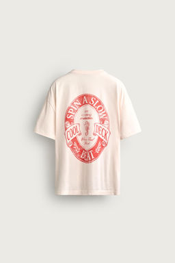 CAMISETA RELAXED FIT TEXTOS LAVADOS / Rosa - Zara фото 6