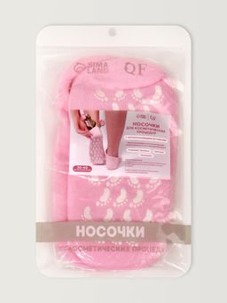 Носочки увлажняющие, с гелевыми вставками, ONE SIZE, нежно-розовые