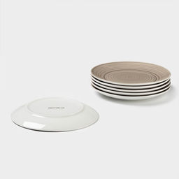 Тарелки Доляна «Палитра», d=19 см, набор 6 шт., фарфор, серые