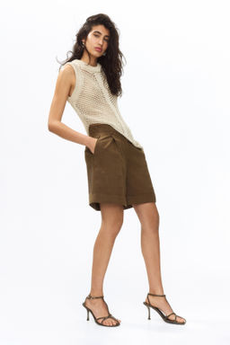 Pantal?n corto de vestir en mezcla de lino - H&m фото 9