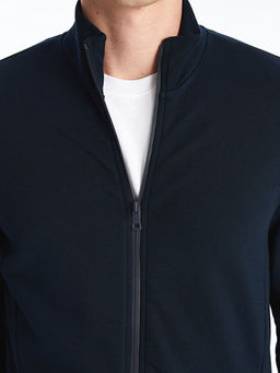 Dik Yaka Uzun Kollu Erkek Fermuarl? Sweatshirt