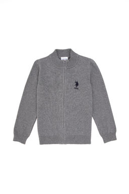 Серый меланжевый трикотажный кардиган для мальчика Неожиданная скидка в корзине