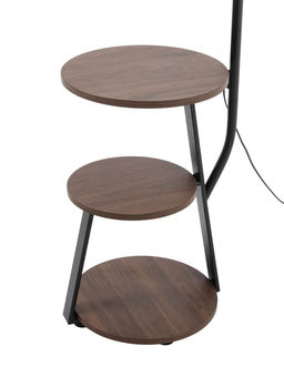 Торшер напольный со столиком Е27, 40 Вт, чёрный стол d=34 см, 42×42×162 см