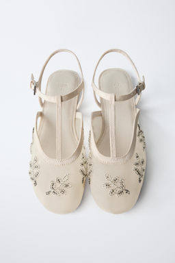 EMBROIDERED FANCY SLINGBACK BALLET FLATS - Zara фото 5