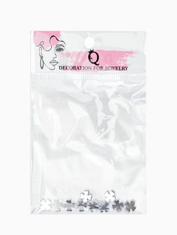 Цена за 2 шт. Бусина-разделитель родир. «Клевер», 7×7мм, d(вн.)=2мм, (набор 10 штук), медь, цвет серебро