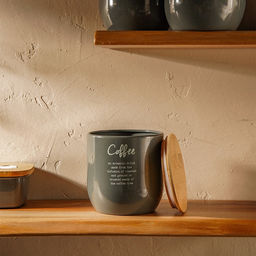 Банка для кофе SL Home, 12×12 см, серая, с бамбуковой крышкой