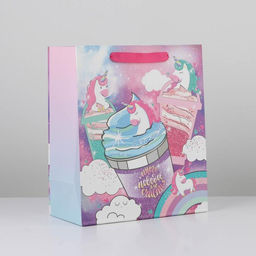 Цена за 2 шт. Пакет подарочный ламинированный, упаковка, «Много подарков для счастья», ML 23 х 27 х 11.5 см