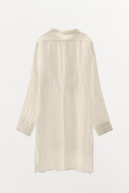 LIMITED EDITION CREASED-EFFECT LINEN BLEND SHIRT - Zara фото 17