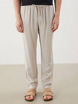 Standart Kal?p Keten Kar???ml? Erkek Pantolon