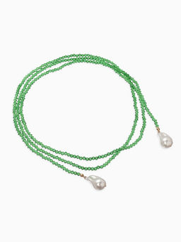 Бусы бисерные с подвесами жемчуг «Нить стекла», L=120 см, №2, зелёные