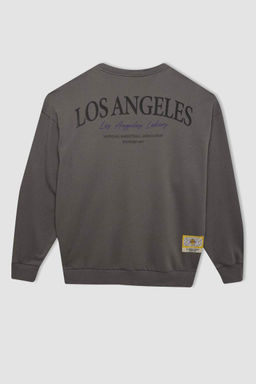 DeFactoFit толстый свитшот оверсайз с круглым вырезом NBA Los Angeles Lakers  фото 4