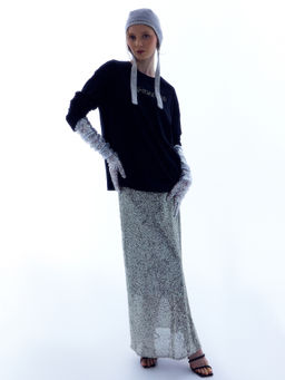 Юбка женская серебристая с пайетками серебро 152798 - Mark formelle фото 4