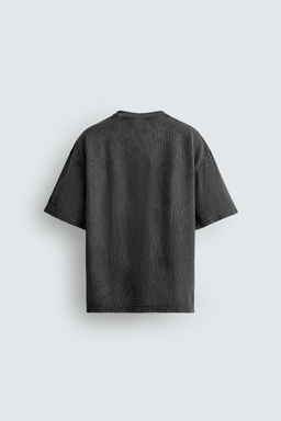 CAMISETA LAVADA ESTRUCTURA WAFFLE / Gris antracita