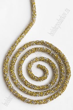 Шнур со стразами 5 м (SF-6047) золото/серебро №808