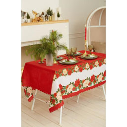 Скатерть новогодняя Доляна Процветания в Новом году 145*180 см, 100% п/э  фото 3