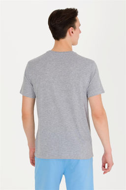 U. S. Polo Assn Мужская серая меланжевая базовая футболка с круглым вырезом - U.s. polo assn фото 11