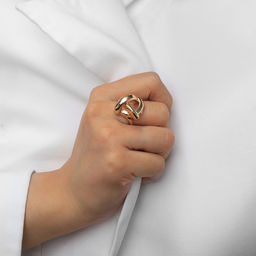 Кольцо металл Тренд тройной круг, цвет золото, размер 16 - Qf фото 4