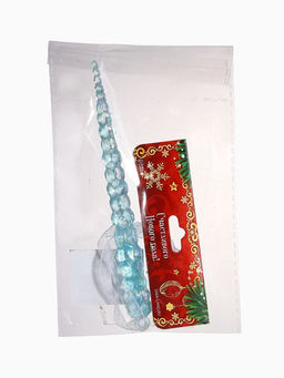 Цена за 3 шт. Ёлочная игрушка Зимнее волшебство. Сосулька, 14.51 см, голубой перелив  фото 8