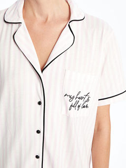 G?mlek Yaka Nak??l? Kad?n Gecelik