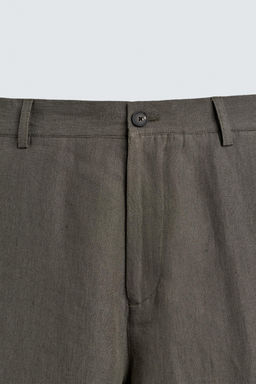 PANTAL?N STRAIGHT FIT 100% LINO LIMITED EDITION / Verde gris - Zara фото 9