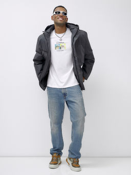 Куртка спортивная мужская зимняя большого размера темно-серого цвета 66613TC - Mtforce фото 13