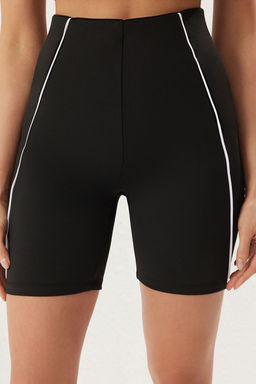 TRENDYOLMILLA Siyah Biye Detayl? Orme Spor Sort/K?sa Tayt THMSS25TY00004  фото 3