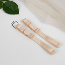 Цена за 4 шт. Бретели текстильные, 1 см, 37 см, пара, цвет бежевый