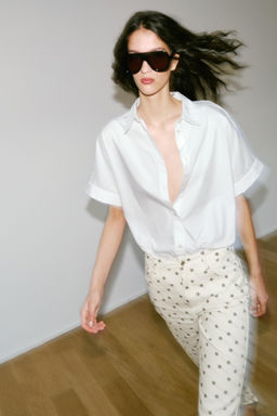 JEANS Z1975 MINI FLARE TIRO MEDIO LUNARES / Blanco roto - Zara фото 8
