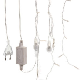 Гирлянда для улицы ЗАНАВЕС "Мерцание" ш2* в1,5 м 320 ламп LED, прозрач.пров,1 реж.,IP-54, Белый (возможность соединения)