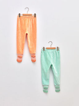 Beli Lastikli Kadife K?z Bebek ?orapl? Pijama Alt 2li - Waikiki фото 2