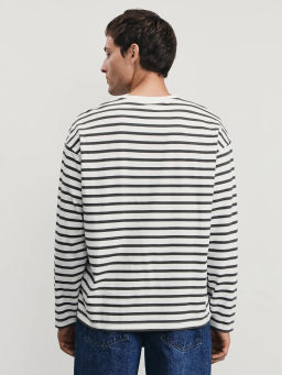 Лонгслив из 100% хлопка в полоску / Zarina  фото 5