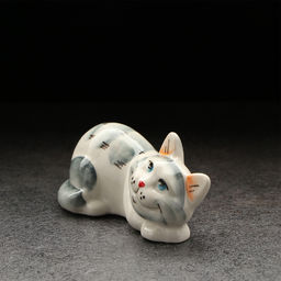 Фигурка фарфоровая «Котя Муся», серая, 9 см