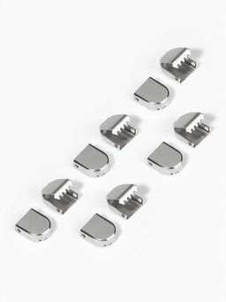 Цена за 2 шт. Фиксатор для шнурков, набор 8 шт., 1×0.8 см, серебристый