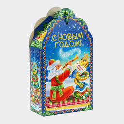 Цена за 10 шт. Подарочная коробка новогодняя Фигурная малая Зимняя мелодия 11.1?5.8?20.5 см