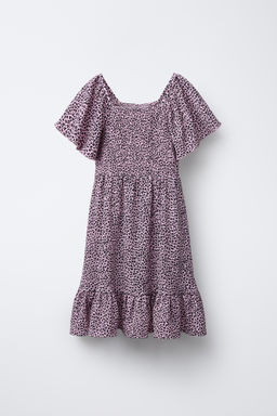 ANIMAL PRINT TEXTURED DRESS