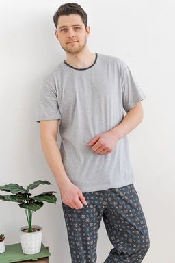 Пижама мужская из футболки с коротким рукавом и брюк из кулирки Генри антрацит - Амадэль фото 6