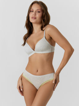 Цена за 2 штуки! Трусы слипы женские серые с кружевом